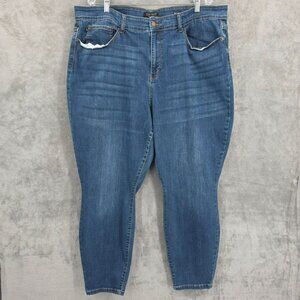 Judy Blue Relaxed Fit Jeans 24W Medium Wash Whiskered High Rise Waist Stretchy